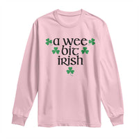 Funny Irish Heritage Long Sleeve Shirt A Wee Bit Irish St Patrick's Day Shamrock
