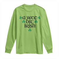 Funny Irish Heritage Long Sleeve Shirt A Wee Bit Irish St Patrick's Day Shamrock