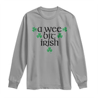 Funny Irish Heritage Long Sleeve Shirt A Wee Bit Irish St Patrick's Day Shamrock