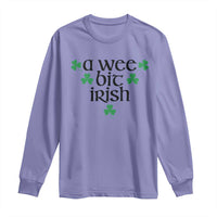 Funny Irish Heritage Long Sleeve Shirt A Wee Bit Irish St Patrick's Day Shamrock