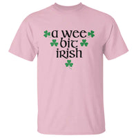 Funny Irish Heritage T Shirt A Wee Bit Irish St Patrick's Day Shamrock