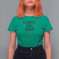 Funny Irish Heritage T Shirt For Women A Wee Bit Irish St Patrick's Day Shamrock