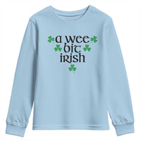 Funny Irish Heritage Youth Sweatshirt A Wee Bit Irish St Patrick's Day Shamrock