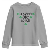 Funny Irish Heritage Youth Sweatshirt A Wee Bit Irish St Patrick's Day Shamrock