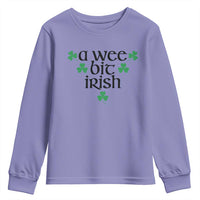 Funny Irish Heritage Youth Sweatshirt A Wee Bit Irish St Patrick's Day Shamrock