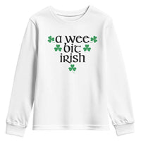 Funny Irish Heritage Youth Sweatshirt A Wee Bit Irish St Patrick's Day Shamrock