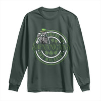 Funny Irish Prone To Shenanigans And Malarkey St Patrick's Day Long Sleeve Shirt Skeleton Beer Drinking