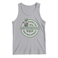 Funny Irish Prone To Shenanigans And Malarkey St Patrick's Day Tank Top Skeleton Beer Drinking