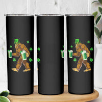 Funny Bigfoot St Patrick's Day Irish Beer Drinking Skinny Tumbler - Wonder Print Shop