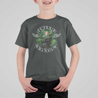 Funny Irish Viking T Shirt For Kid Vintage Shamrock Celtic Viking Skull