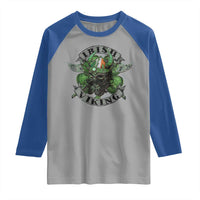 Funny Irish Viking Raglan Shirt Vintage Shamrock Celtic Viking Skull