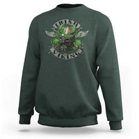 Funny Irish Viking Sweatshirt Vintage Shamrock Celtic Viking Skull