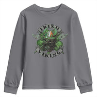 Funny Irish Viking Youth Sweatshirt Vintage Shamrock Celtic Viking Skull