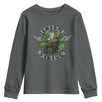 Funny Irish Viking Youth Sweatshirt Vintage Shamrock Celtic Viking Skull