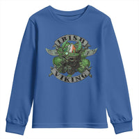 Funny Irish Viking Youth Sweatshirt Vintage Shamrock Celtic Viking Skull