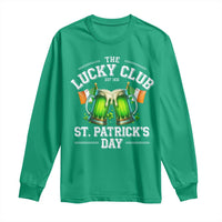 Funny St Patrick's Day Irish Beer Drinking Long Sleeve Shirt The Lucky Beer Club Ireland Flag