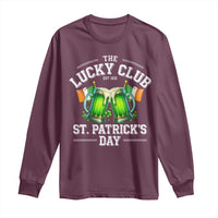 Funny St Patrick's Day Irish Beer Drinking Long Sleeve Shirt The Lucky Beer Club Ireland Flag