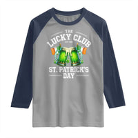 Funny St Patrick's Day Irish Beer Drinking Raglan Shirt The Lucky Beer Club Ireland Flag