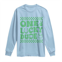 Funny One Lucky Dude Long Sleeve Shirt St Patrick's Day Clover Horseshoe