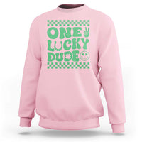 Funny One Lucky Dude Sweatshirt St Patrick's Day Clover Horseshoe