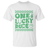 Funny One Lucky Dude T Shirt St Patrick's Day Clover Horseshoe