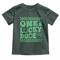 Funny One Lucky Dude Toddler T Shirt St Patrick's Day Clover Horseshoe