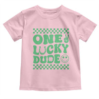 Funny One Lucky Dude Toddler T Shirt St Patrick's Day Clover Horseshoe