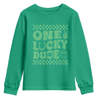 Funny One Lucky Dude Youth Sweatshirt St Patrick's Day Clover Horseshoe