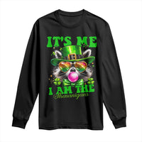 Funny It's Me I Am The Shenanigans Long Sleeve Shirt St Patrick's Day Racoon Shamrock