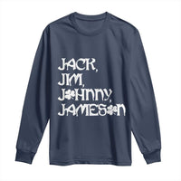 Jack Jim Johnny Jameson St Patricks Day Whiskey Shamrock Long Sleeve Shirt