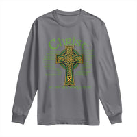 Christ St Patrick Pray For Us Christian Catholic Religious Celtic Cross Long Sleeve Shirt
