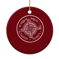 St Brigids Day Ceramic Ornament Warrior Brigid Fire Imbloc Goddess Gaelic Willow Cross