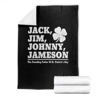 Funny St Patricks Day Irish Fathers Jack Jim Johnny Jameson Vintage Clover Throw Blanket