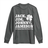 Funny St Patricks Day Irish Fathers Jack Jim Johnny Jameson Vintage Clover Long Sleeve Shirt