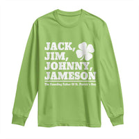 Funny St Patricks Day Irish Fathers Jack Jim Johnny Jameson Vintage Clover Long Sleeve Shirt