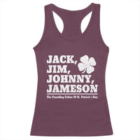 Funny St Patricks Day Irish Fathers Jack Jim Johnny Jameson Vintage Clover Racerback Tank Top