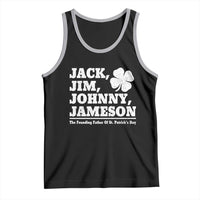 Funny St Patricks Day Irish Fathers Jack Jim Johnny Jameson Vintage Clover Tank Top