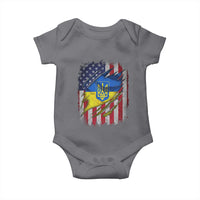 Ukrainian Americans Pride Baby Onesie Vintage Ukraine USA Flag