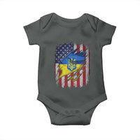 Ukrainian Americans Pride Baby Onesie Vintage Ukraine USA Flag