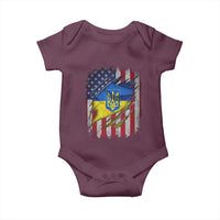 Ukrainian Americans Pride Baby Onesie Vintage Ukraine USA Flag