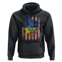 Ukrainian Americans Pride Hoodie Vintage Ukraine USA Flag