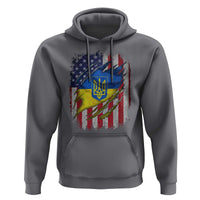 Ukrainian Americans Pride Hoodie Vintage Ukraine USA Flag