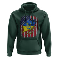 Ukrainian Americans Pride Hoodie Vintage Ukraine USA Flag