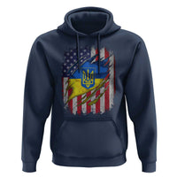 Ukrainian Americans Pride Hoodie Vintage Ukraine USA Flag