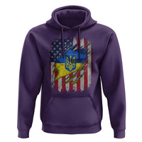 Ukrainian Americans Pride Hoodie Vintage Ukraine USA Flag