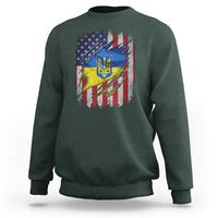 Ukrainian Americans Pride Sweatshirt Vintage Ukraine USA Flag