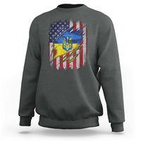 Ukrainian Americans Pride Sweatshirt Vintage Ukraine USA Flag