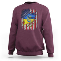 Ukrainian Americans Pride Sweatshirt Vintage Ukraine USA Flag