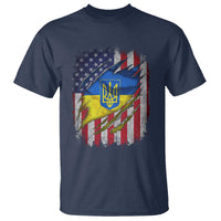 Ukrainian Americans Pride T Shirt Vintage Ukraine USA Flag