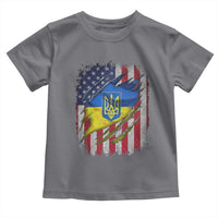 Ukrainian Americans Pride Toddler T Shirt Vintage Ukraine USA Flag